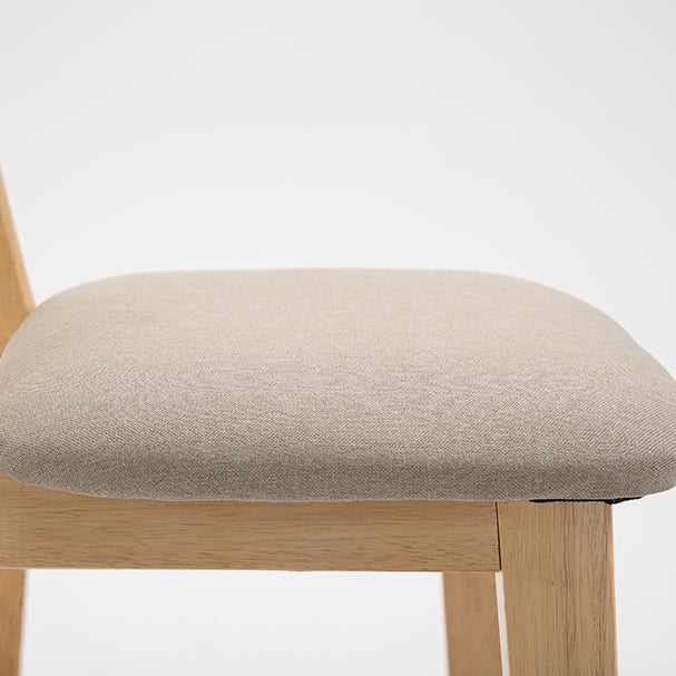 Scandinavian Oak Wood Home Stool Matte Finish Upholstered Bar Stools