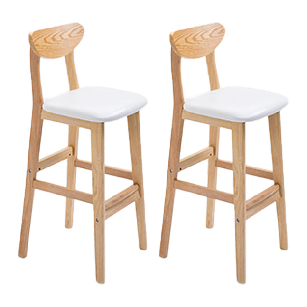 Scandinavian Oak Wood Home Stool Matte Finish Upholstered Bar Stools
