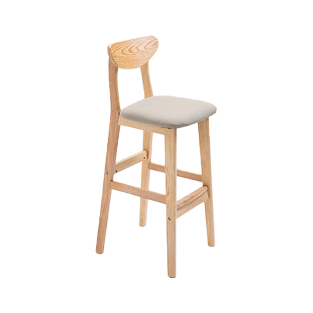Scandinavian Oak Wood Home Stool Matte Finish Upholstered Bar Stools