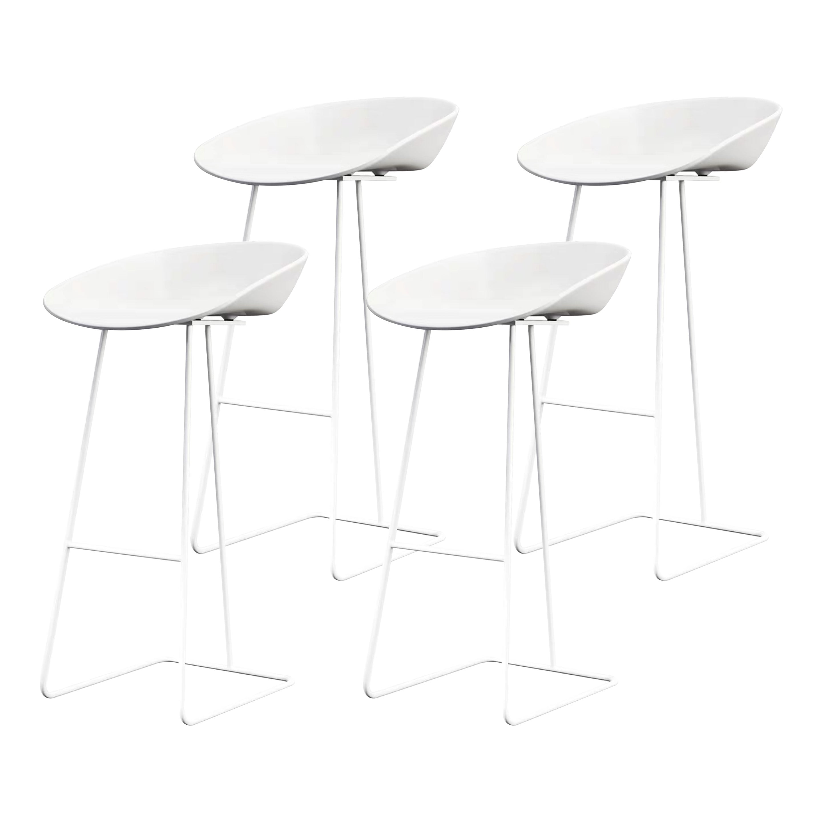 Modern Armless Backrest Counter Stool Iron Bar Stool with Acrylic Seat and Pedal