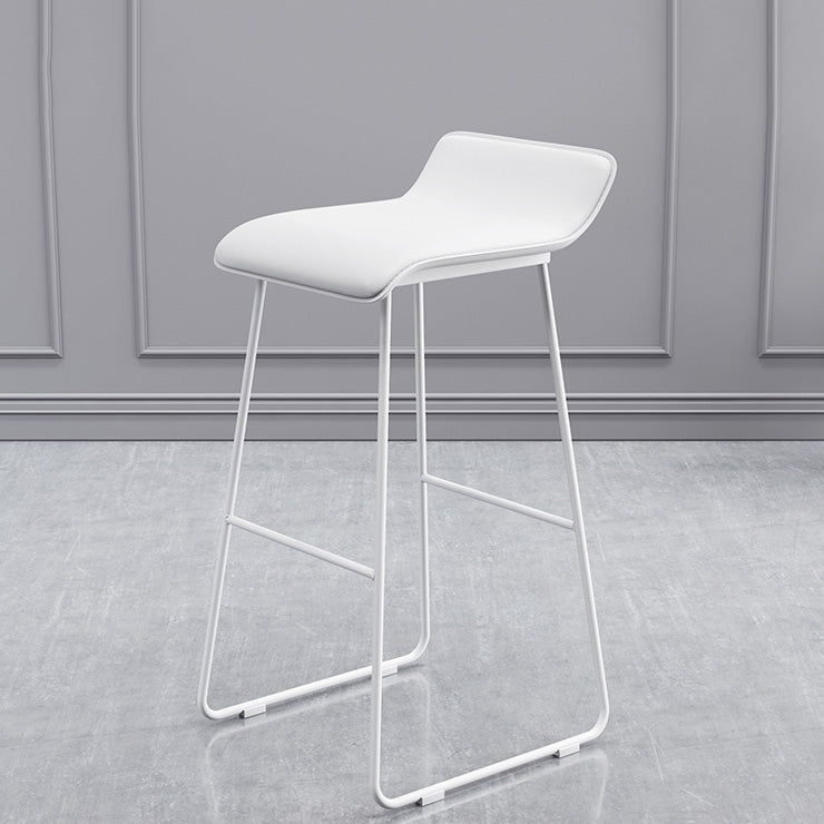 Modern Armless Backrest Counter Stool Steel Cafe Bar Stool with Pedal and Acrylic Seat