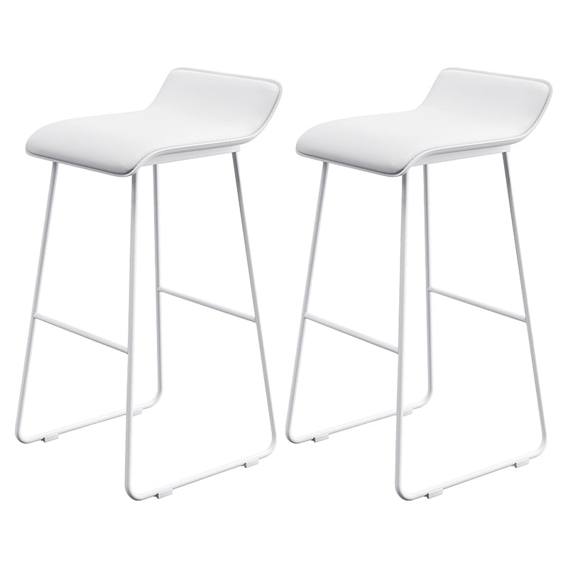 Modern Armless Backrest Counter Stool Steel Cafe Bar Stool with Pedal and Acrylic Seat
