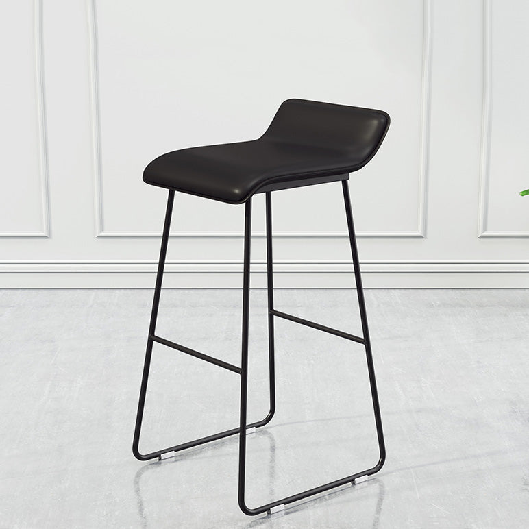 Modern Armless Backrest Counter Stool Steel Cafe Bar Stool with Pedal and Acrylic Seat