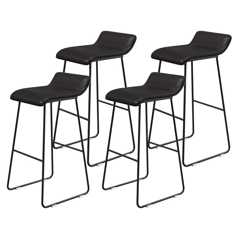 Modern Armless Backrest Counter Stool Steel Cafe Bar Stool with Pedal and Acrylic Seat