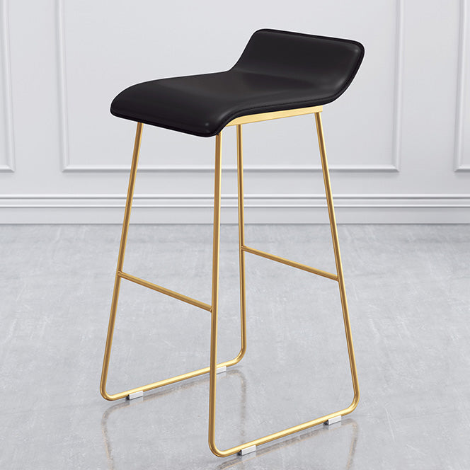 Modern Armless Backrest Counter Stool Steel Cafe Bar Stool with Pedal and Acrylic Seat