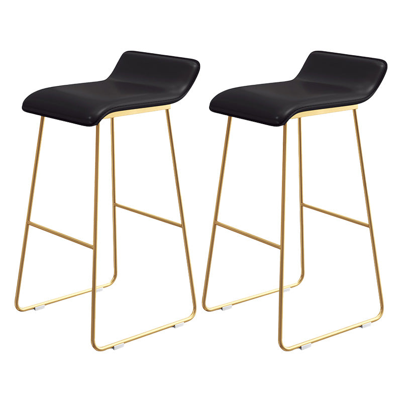 Modern Armless Backrest Counter Stool Steel Cafe Bar Stool with Pedal and Acrylic Seat