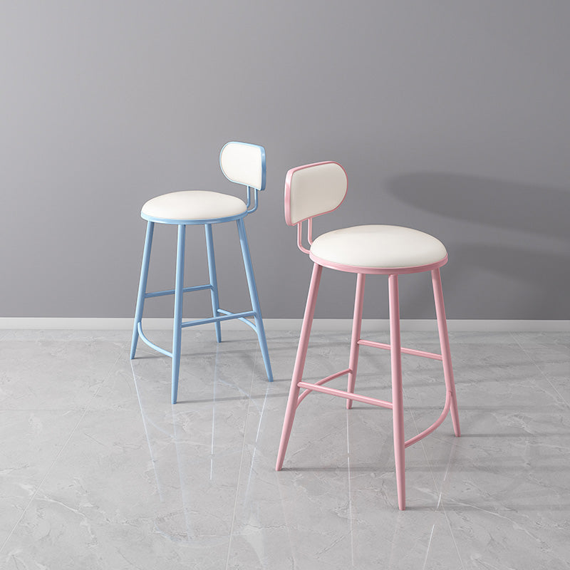 Scandinavian Footrest Milk Tea Shop Stool Matte Finish Iron Bar Stool