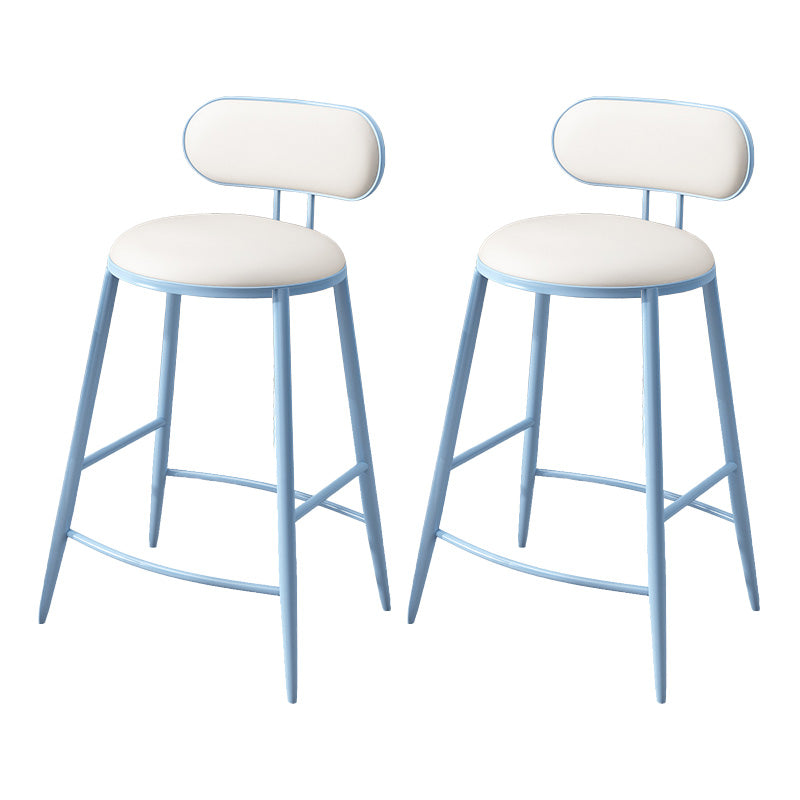 Scandinavian Footrest Milk Tea Shop Stool Matte Finish Iron Bar Stool