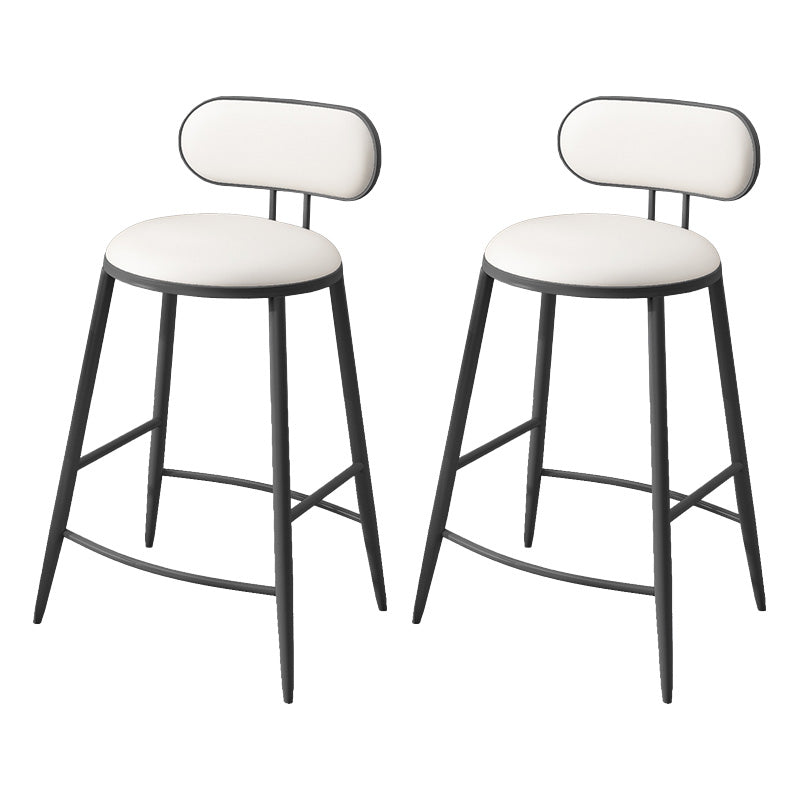 Scandinavian Footrest Milk Tea Shop Stool Matte Finish Iron Bar Stool