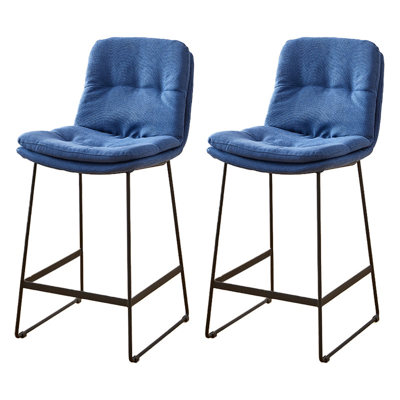 Scandinavian Coffee Shop Footrest Stool Matte Finish PU Leather Barstool