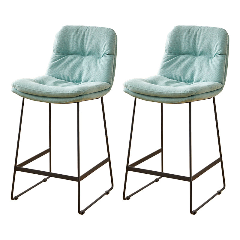 Scandinavian Coffee Shop Footrest Stool Matte Finish PU Leather Barstool