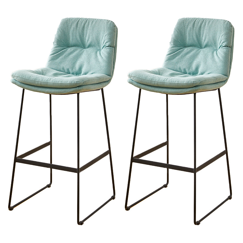 Scandinavian Coffee Shop Footrest Stool Matte Finish PU Leather Barstool