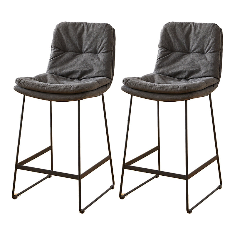 Scandinavian Coffee Shop Footrest Stool Matte Finish PU Leather Barstool