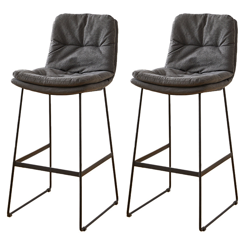 Scandinavian Coffee Shop Footrest Stool Matte Finish PU Leather Barstool