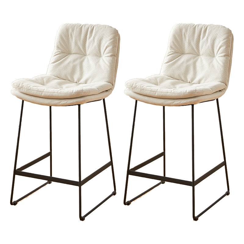 Scandinavian Coffee Shop Footrest Stool Matte Finish PU Leather Barstool