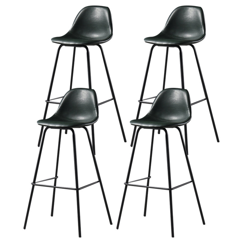 Contemporary Matte Finish PU Leather Barstool Footrest Restaurant Stool