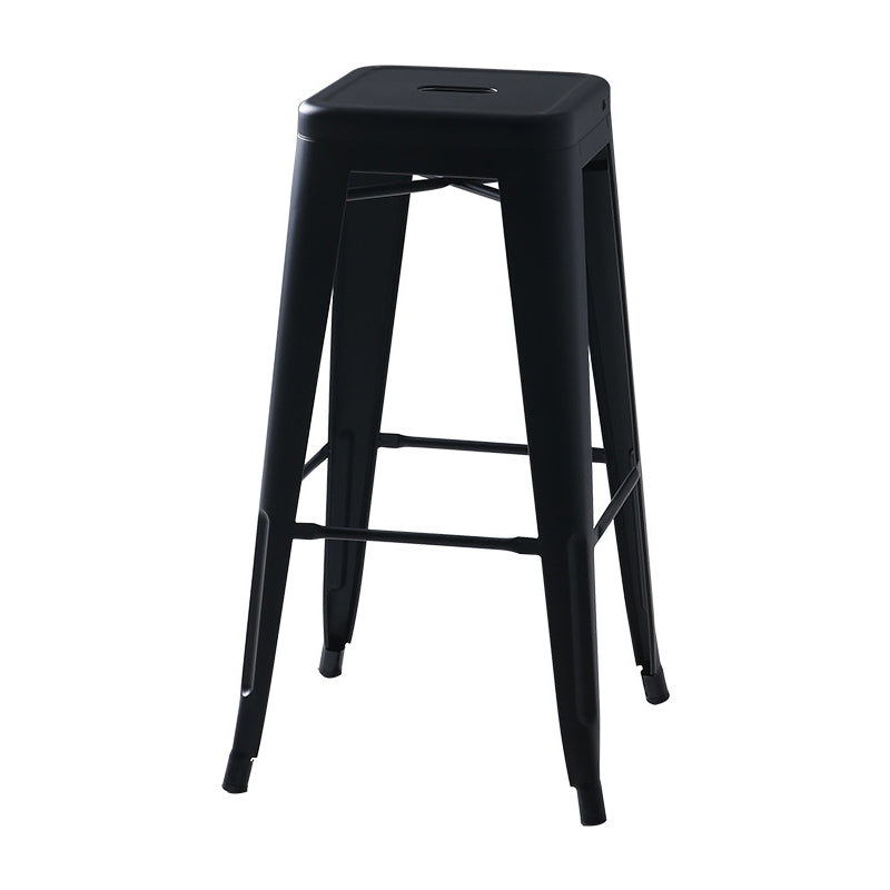 Industrial Footrest Iron Bar Stool Coffee Shop Square Counter Stools