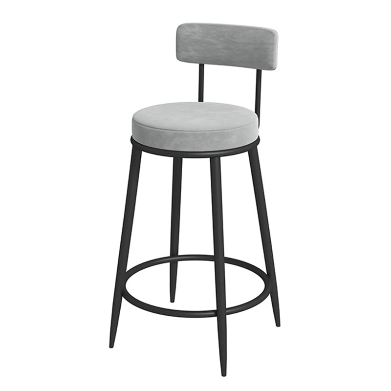 Glam Velvet Restaurant Counter Stool Matte Finish Footrest Barstool