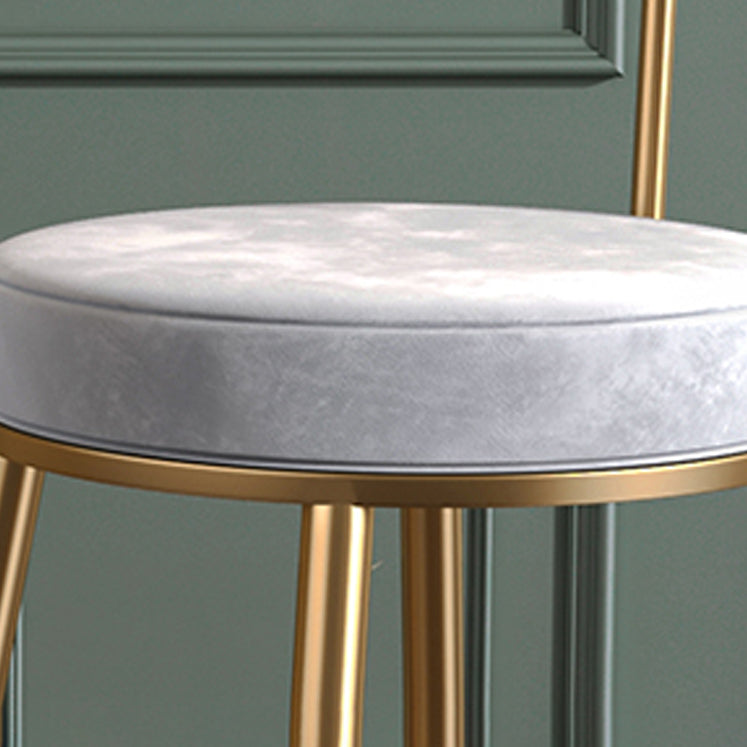 Glam Velvet Restaurant Counter Stool Matte Finish Footrest Barstool