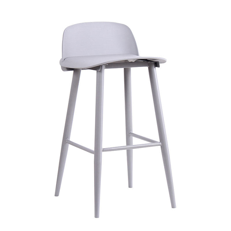 Modern Armless Backrest Counter Stool Iron Cafe Bar Stool with  Acrylic Seat and Pedal