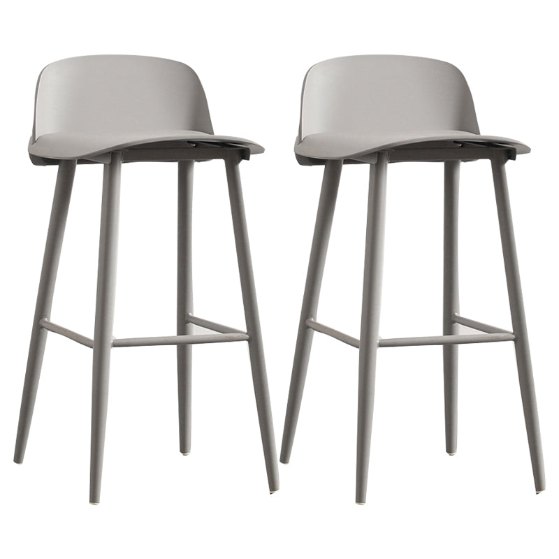 Modern Armless Backrest Counter Stool Iron Cafe Bar Stool with  Acrylic Seat and Pedal