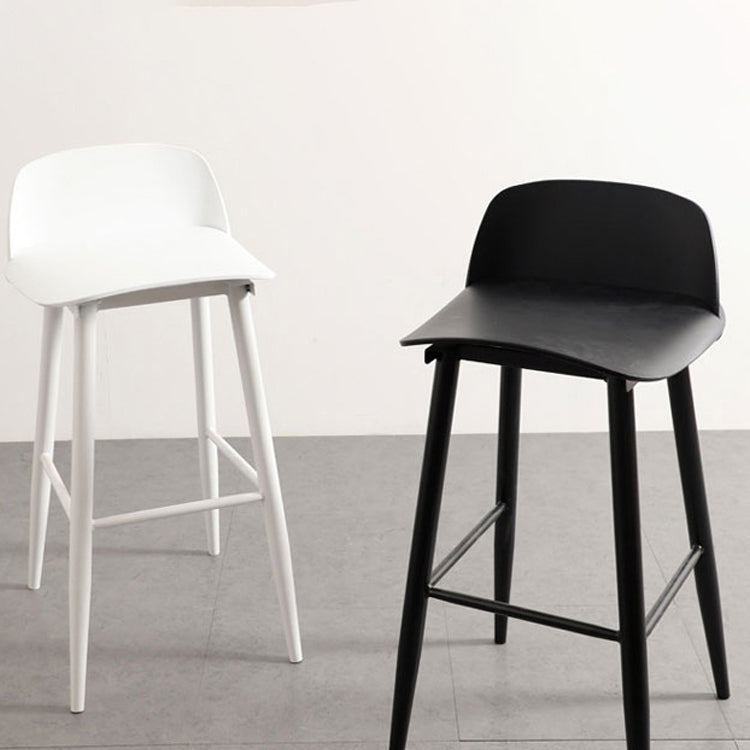 Modern Armless Backrest Counter Stool Iron Cafe Bar Stool with  Acrylic Seat and Pedal