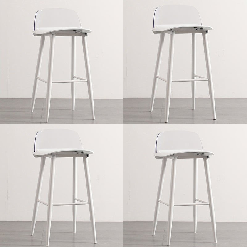 Modern Armless Backrest Counter Stool Iron Cafe Bar Stool with  Acrylic Seat and Pedal
