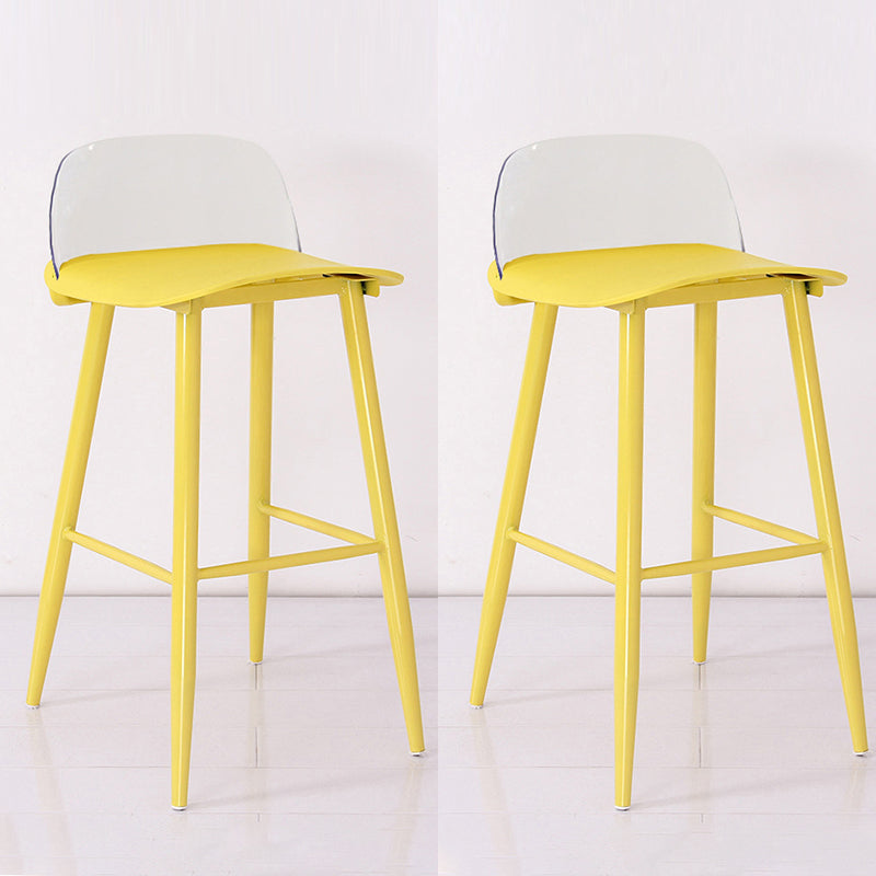 Modern Armless Backrest Counter Stool Iron Cafe Bar Stool with  Acrylic Seat and Pedal