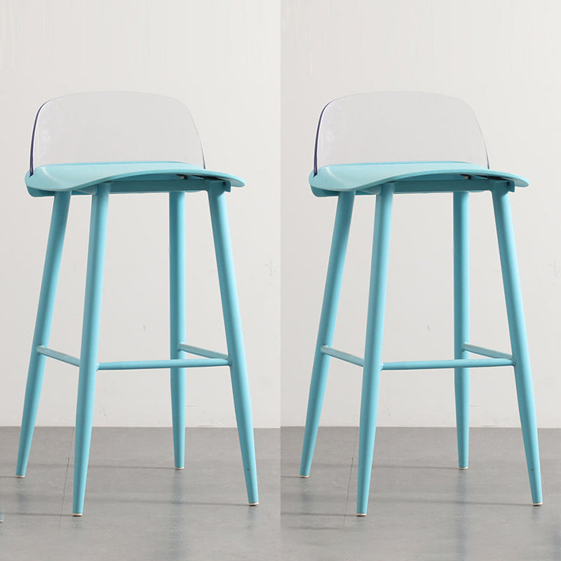 Modern Armless Backrest Counter Stool Iron Cafe Bar Stool with  Acrylic Seat and Pedal