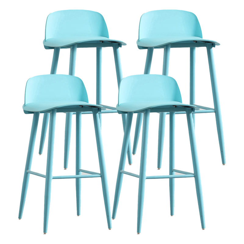 Modern Armless Backrest Counter Stool Iron Cafe Bar Stool with  Acrylic Seat and Pedal
