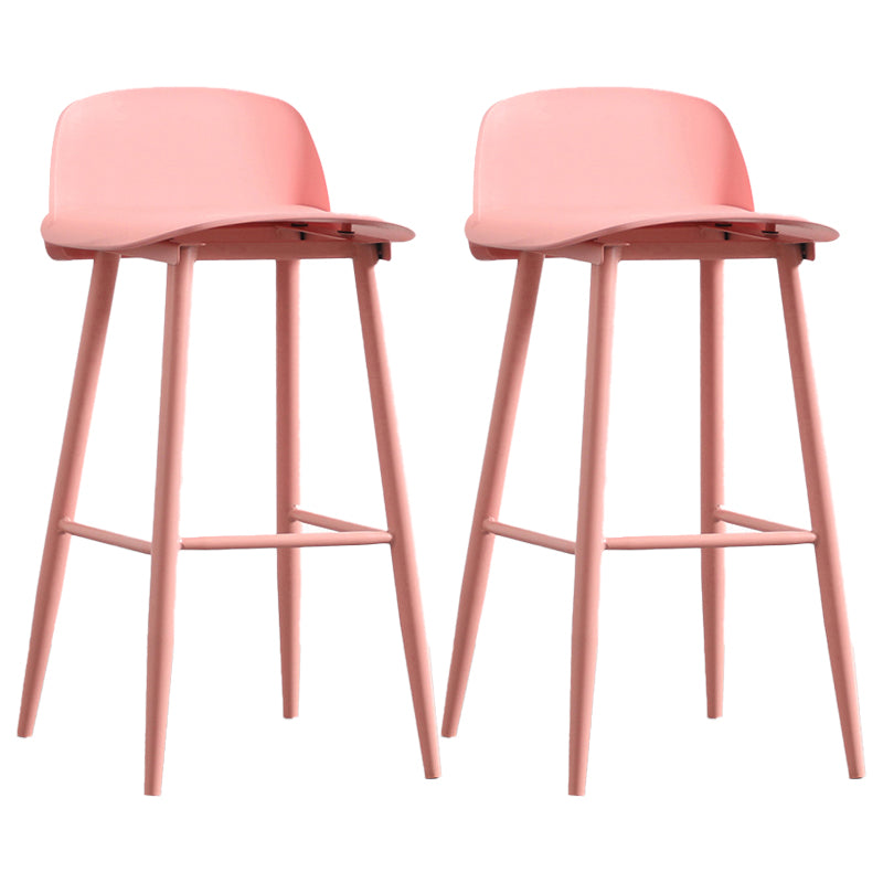 Modern Armless Backrest Counter Stool Iron Cafe Bar Stool with  Acrylic Seat and Pedal