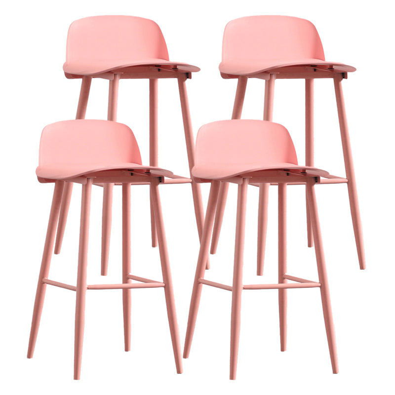 Modern Armless Backrest Counter Stool Iron Cafe Bar Stool with  Acrylic Seat and Pedal