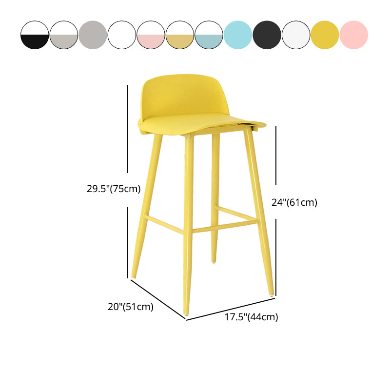 Modern Armless Backrest Counter Stool Iron Cafe Bar Stool with  Acrylic Seat and Pedal