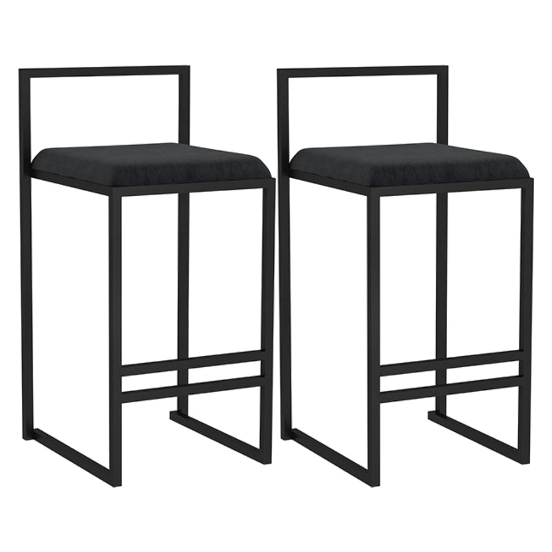 Modern Jewelry Shop Velvet Counter Stools Matte Finish Footrest Barstool