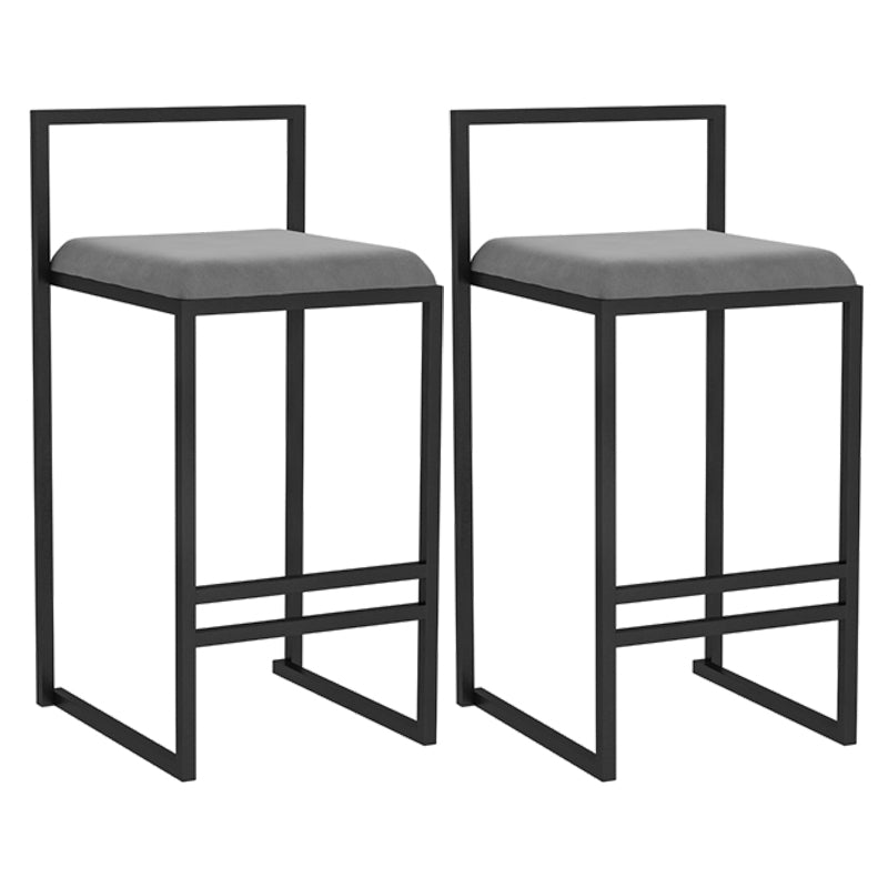 Modern Jewelry Shop Velvet Counter Stools Matte Finish Footrest Barstool