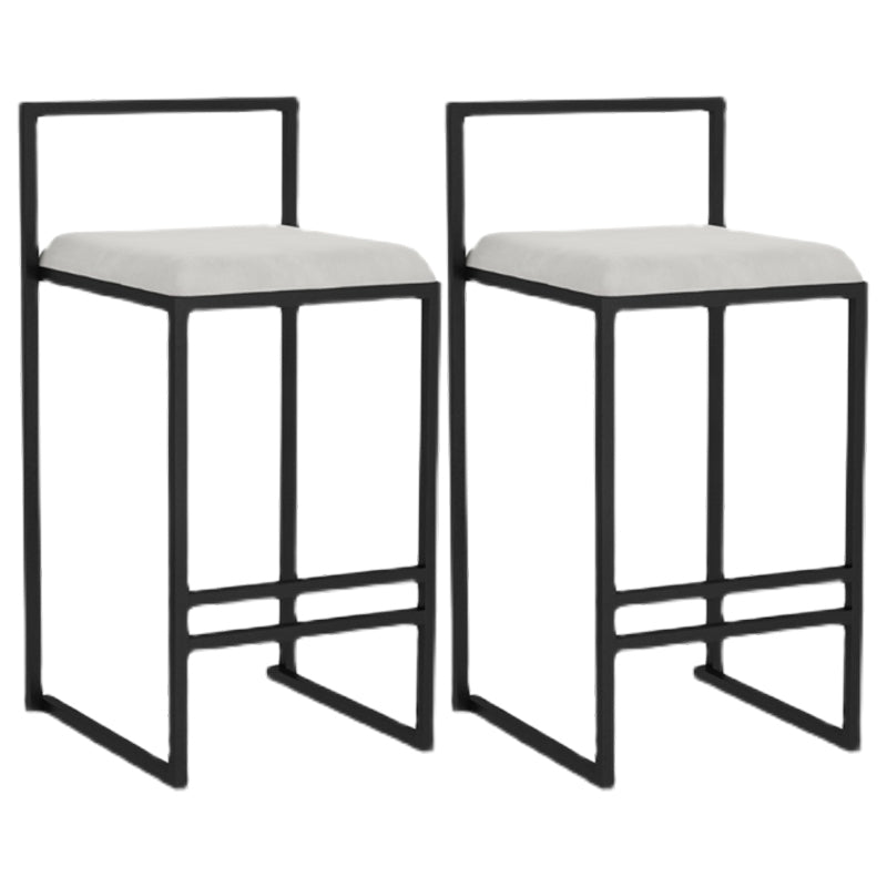 Modern Jewelry Shop Velvet Counter Stools Matte Finish Footrest Barstool