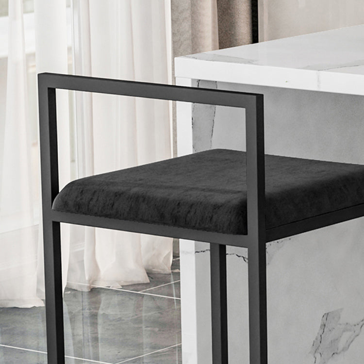 Modern Jewelry Shop Velvet Counter Stools Matte Finish Footrest Barstool