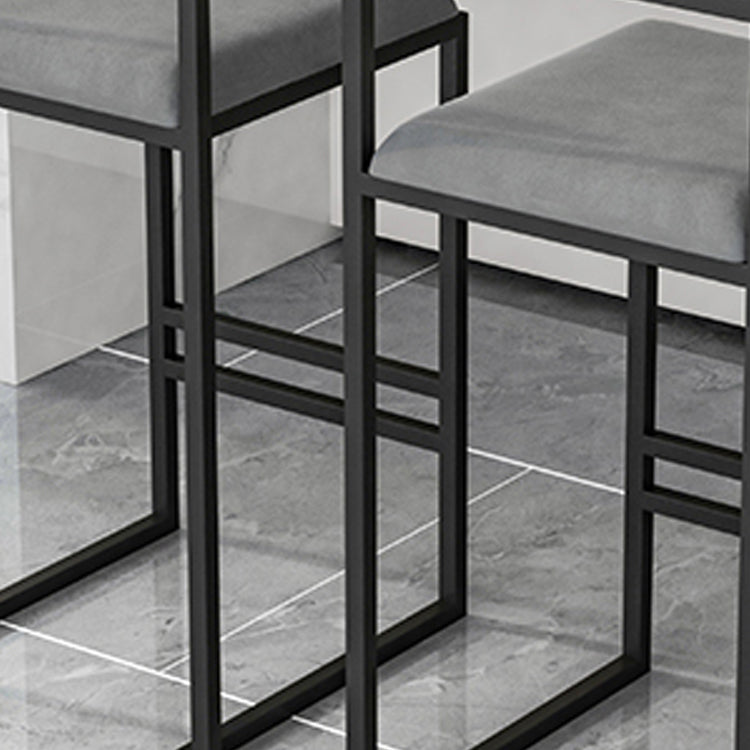 Modern Jewelry Shop Velvet Counter Stools Matte Finish Footrest Barstool