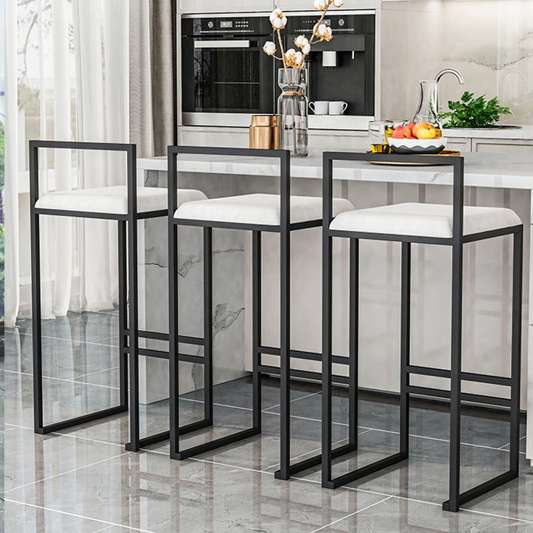 Modern Jewelry Shop Velvet Counter Stools Matte Finish Footrest Barstool