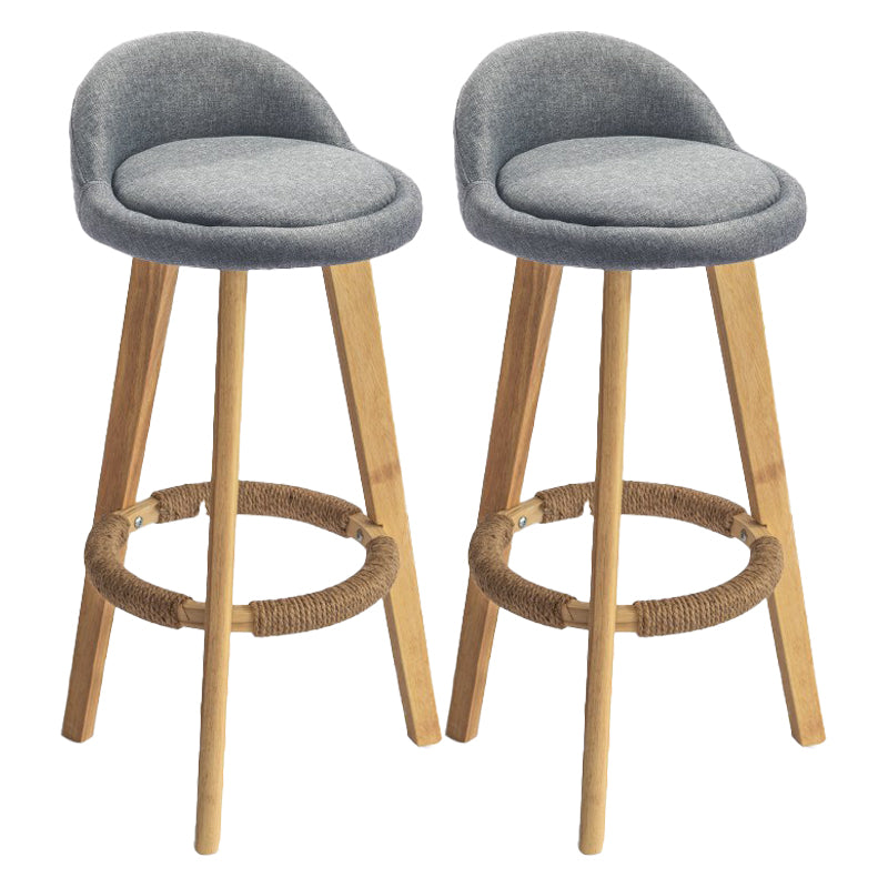Modern Armless Backrest Counter Stool Rubber Wood kitchen Bar Stool with Cushion and Pedal