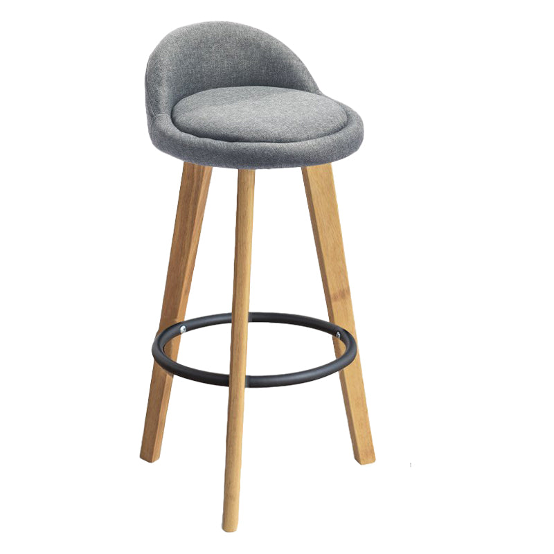 Modern Armless Backrest Counter Stool Rubber Wood kitchen Bar Stool with Cushion and Pedal