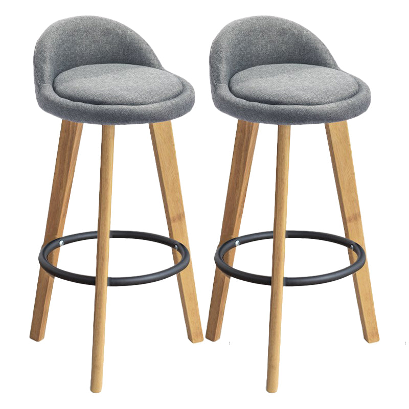 Modern Armless Backrest Counter Stool Rubber Wood kitchen Bar Stool with Cushion and Pedal
