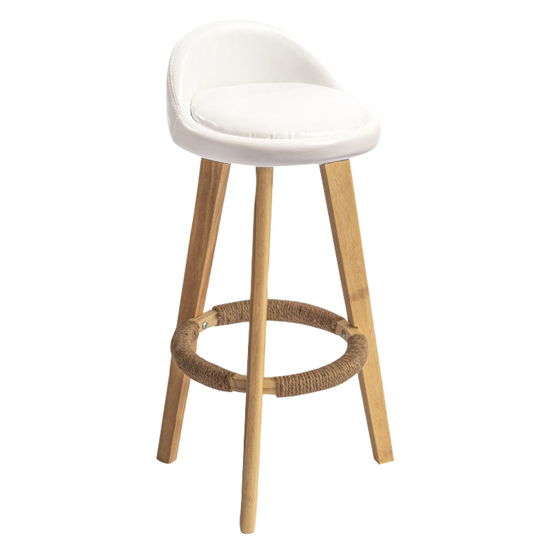 Modern Armless Backrest Counter Stool Rubber Wood kitchen Bar Stool with Cushion and Pedal