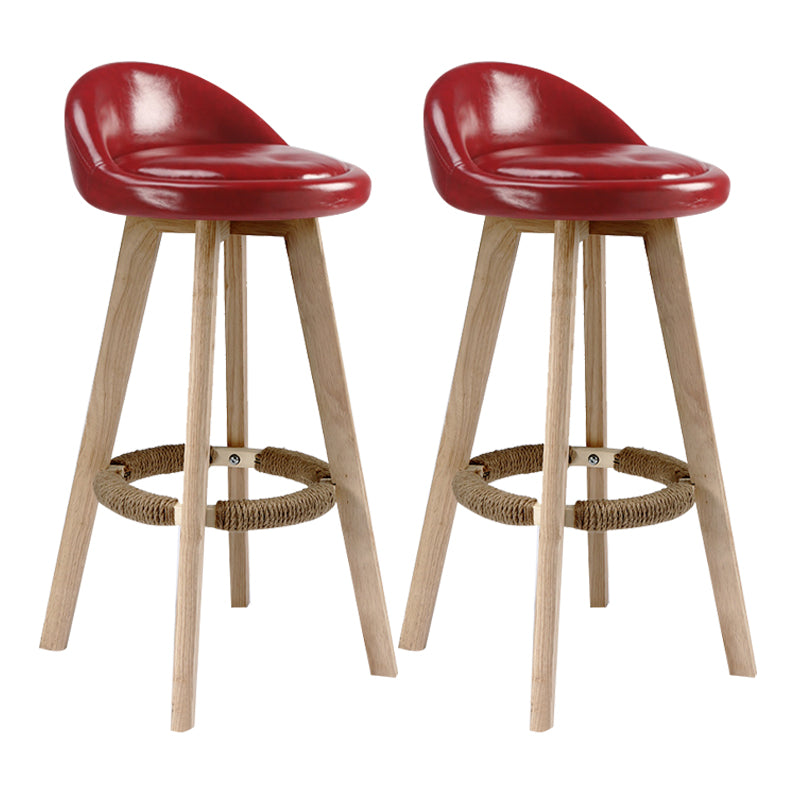 Scandinavian Rubberwood Upholstered Barstool Matte Finish Home Stool
