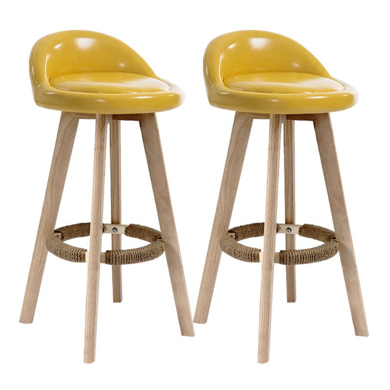 Scandinavian Rubberwood Upholstered Barstool Matte Finish Home Stool