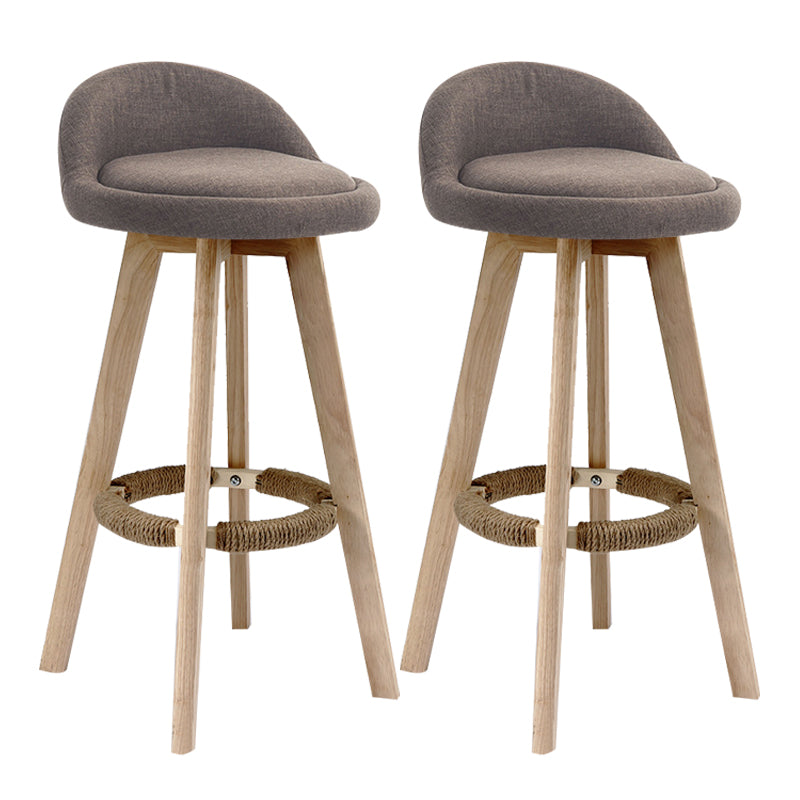 Scandinavian Rubberwood Upholstered Barstool Matte Finish Home Stool