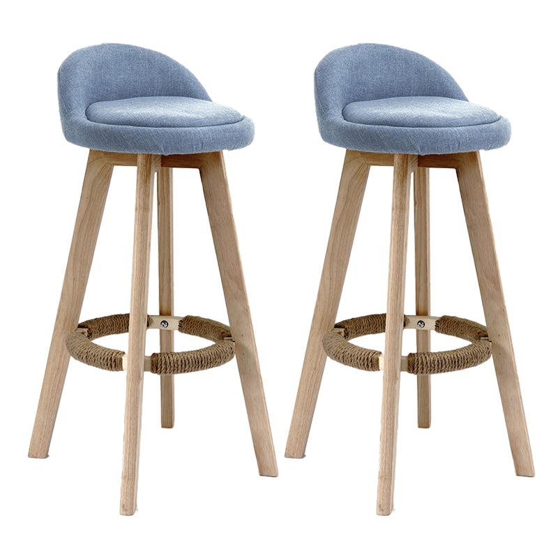Scandinavian Rubberwood Upholstered Barstool Matte Finish Home Stool