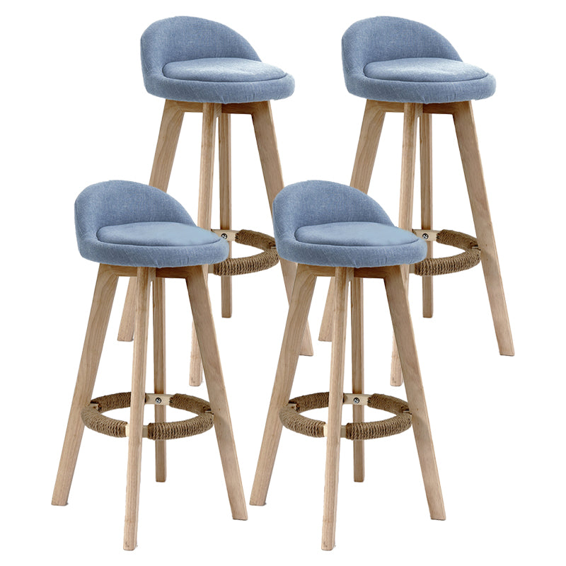 Scandinavian Rubberwood Upholstered Barstool Matte Finish Home Stool