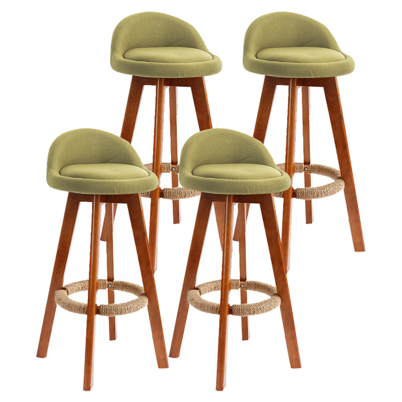 Scandinavian Rubberwood Upholstered Barstool Matte Finish Home Stool