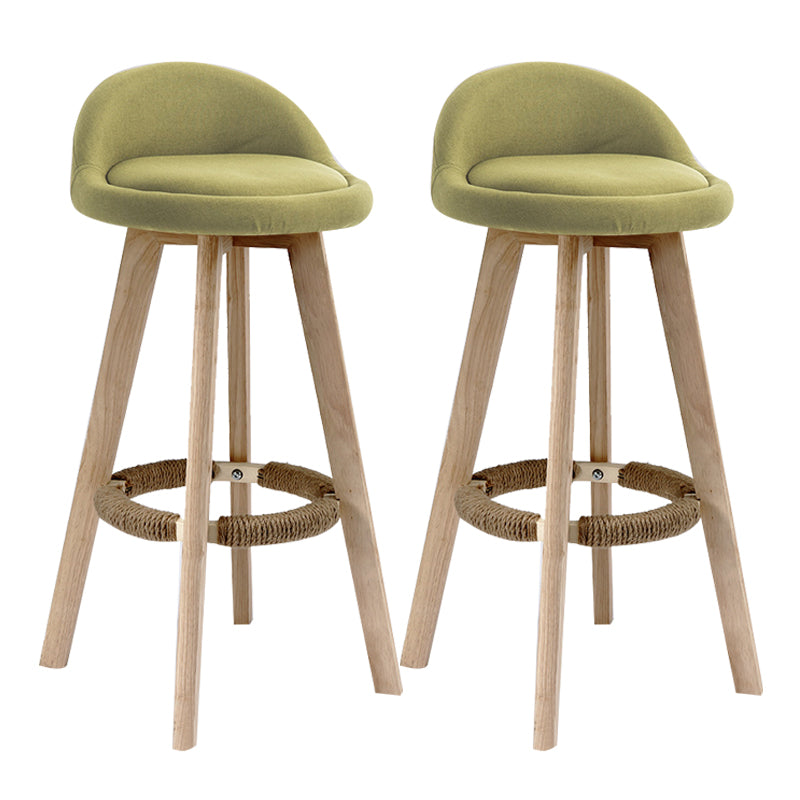 Scandinavian Rubberwood Upholstered Barstool Matte Finish Home Stool